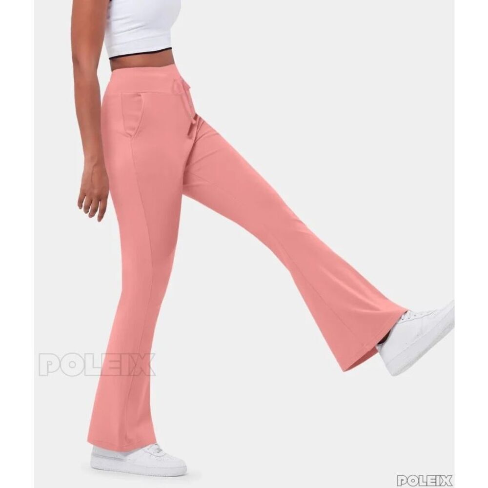 Halara Classic Plain Style Drawstring Flare Pants Bootcut Yoga Candy Pink S NWT